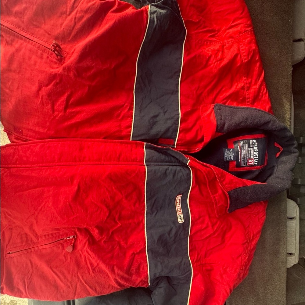 Aeropostale Red and Black Puffer Jacket